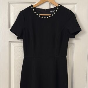 Karl Lagerfeld Black Mini Dress with Pearl Details
